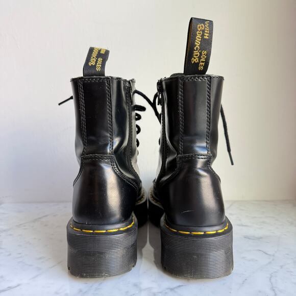 Dr. Martens Jadon Black Leather Platform Combat Boots – Women’s 8 - Picture 4 of 10
